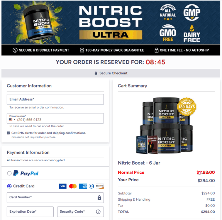 Nitric Boost Ultra Checkout
